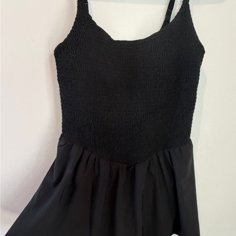 Black Smocked Dress- Aerie